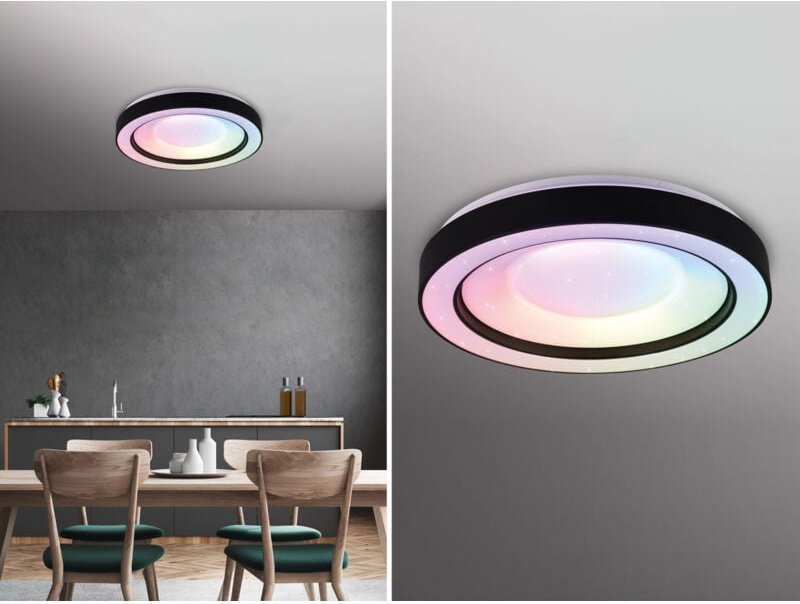 Led Deckenleuchte Arco schwarz matt, Fernbedienung Deckenleuchte - Reality