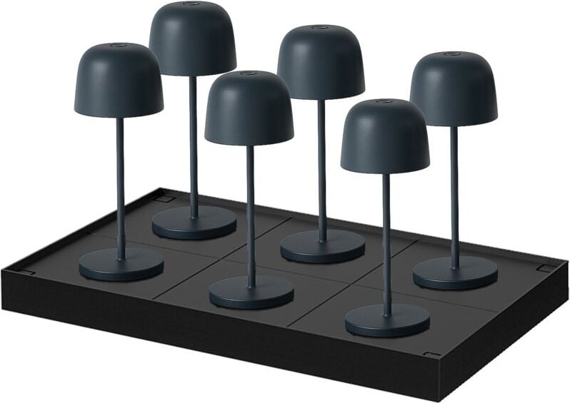 Mini Tischlampen 6er Set Mit Ladestation SOPHIA h20cm