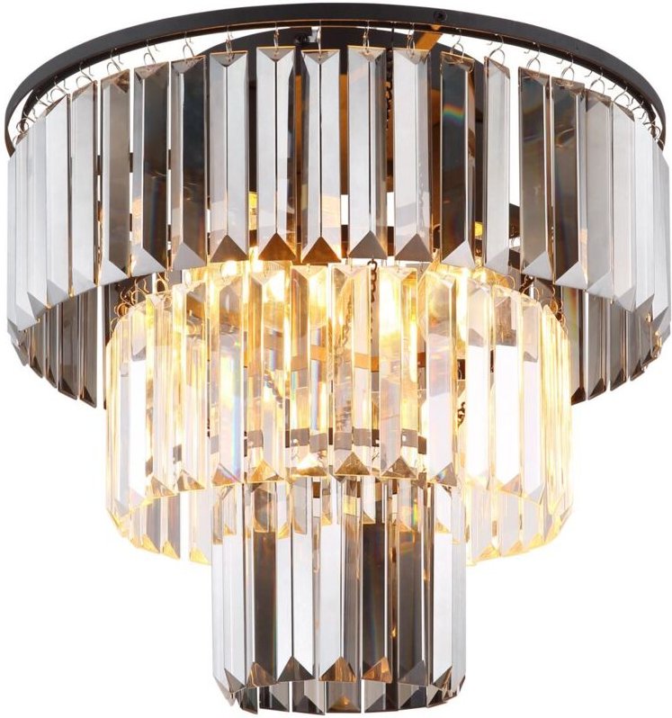 Thumbnail - Globo Lighting - Kronleuchter Deckenleuchte Wohnzimmerlampe Esszimmerleuchte Schlafzimmerlampe, Metall Glaskristalle rau...