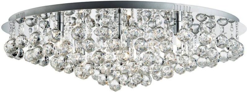 Searchlight Hanna - 8 Light Round Ceiling Semi Flush Light Chrom mit Kristallkugeln, G9