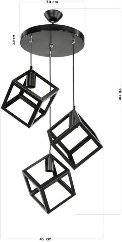 Agatha Pendelleuchte MDL3790 3 schwarze Würfel