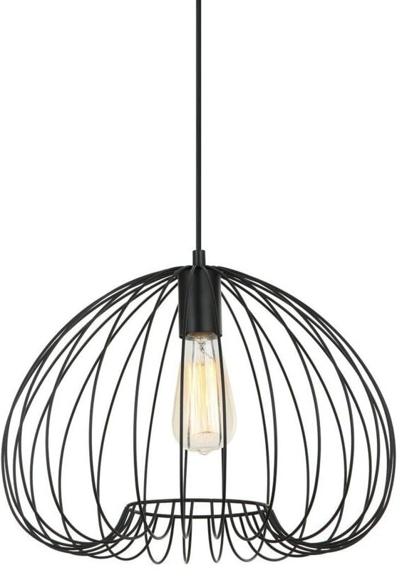 Meddi - Moderner hängender Anhänger Schwarz 1 Licht, E27 - Italux