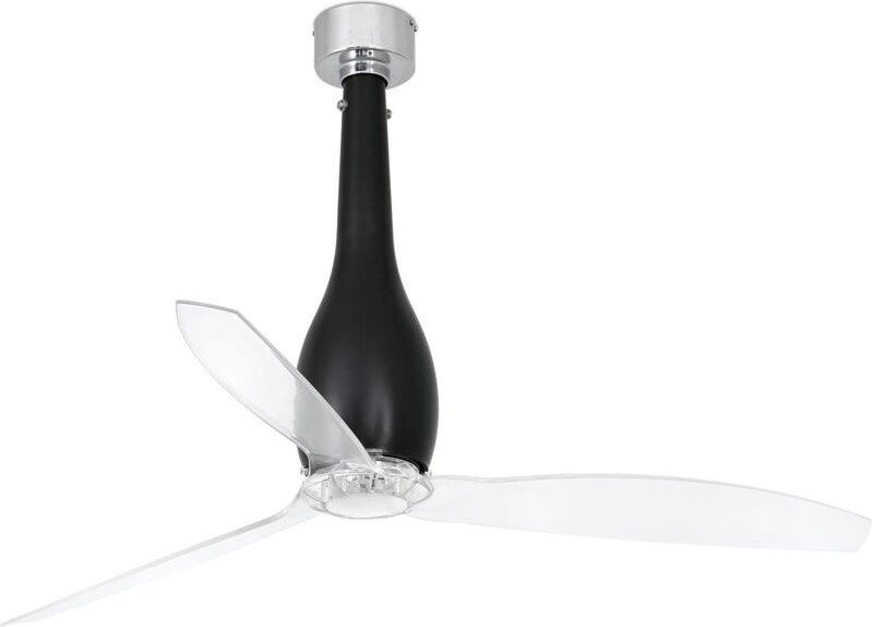 Faro Eterfan Mittlerer Deckenventilator mit / ohne Licht Matt Schwarz, Klar