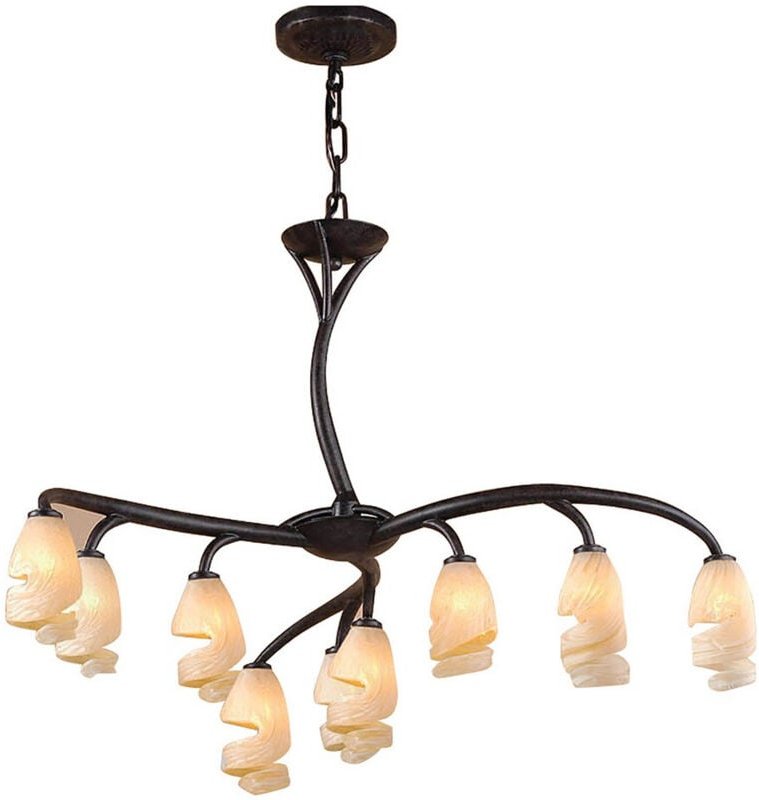 Inspired Mantra Forest Pendelleuchte, 3-armig, 9-flammig, G9, Braun/Schwarzoxid