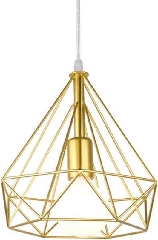 Industrielle Pendelleuchte Metall Eisen Hängende Deckenleuchte e27 Ø25CM für Wohnzimmer Esszimmer(Golden)