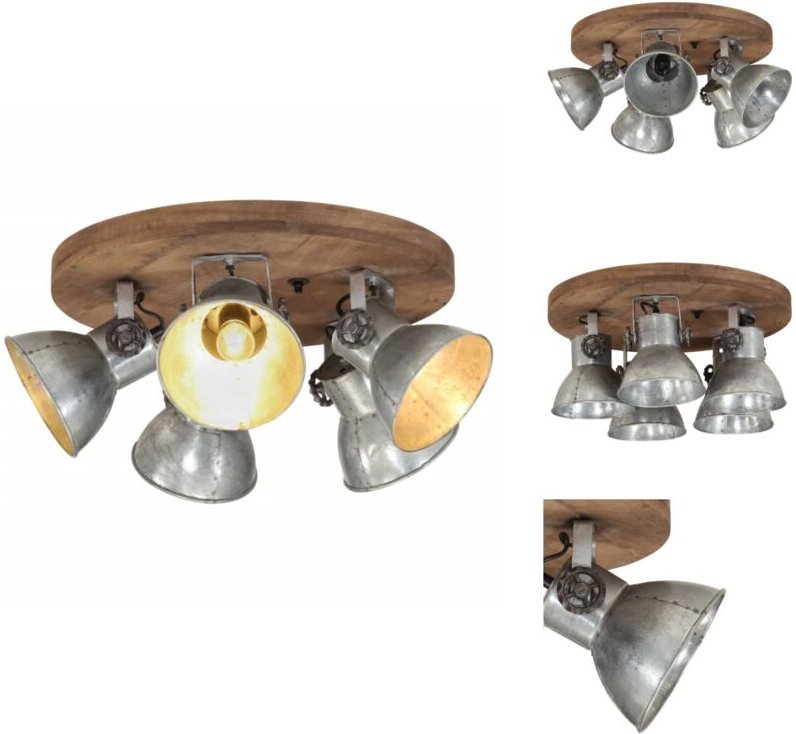 Deckenleuchte 25 W Vintage-Silbern 50x50x25 cm E27 - Dekanleuchte - Industrielampen - Vintage-Lampe - Wohnraumbeleuchtun...