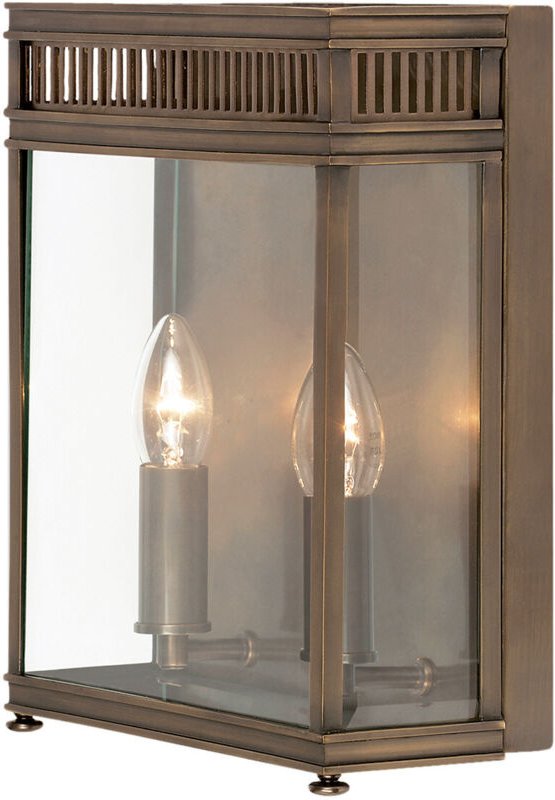 Holborn - 2 Licht Mittlere Wand Halblaterne im Freien Hell Dunkelbronze IP44, E14 - Elstead