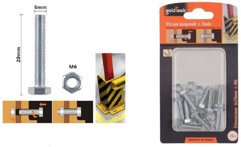 Trade Shop Traesio - Trade Shop - set 9 pz view für aussenhandelsgesundheit 6 x 20MM mit daid M6 90915 -