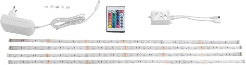 Thumbnail - Beliani - LED-Streifen Set bunt 16 Farben rgb 4 x 60 cm mit Fernbedienung selbstklebend wassserdicht IP65 kaladan