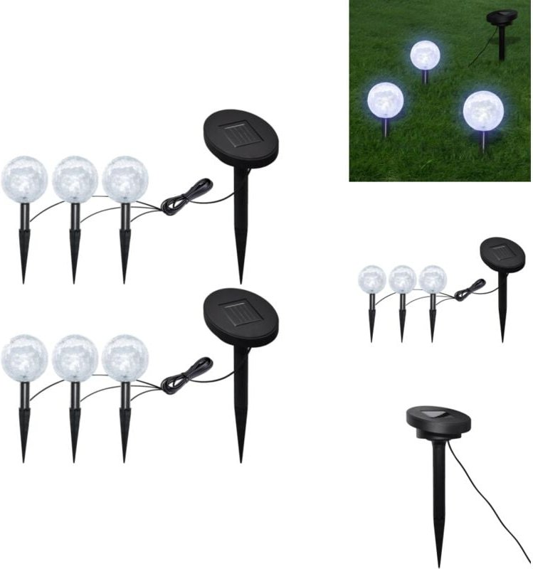 Thumbnail - Gartenleuchten 6 Stk. led mit Erdspießen & Solarmodulen - Solarlaternen - Outdoor Beleuchtung - Gartendeko - Kugellichte...