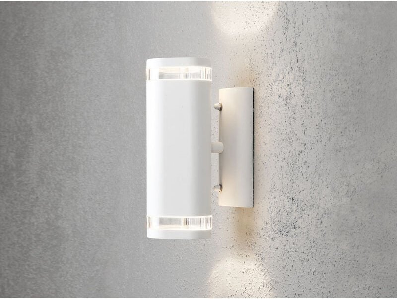 Led Design Außenwandleuchte Up-Down Höhe 24cm aus Aluminium, Weiß