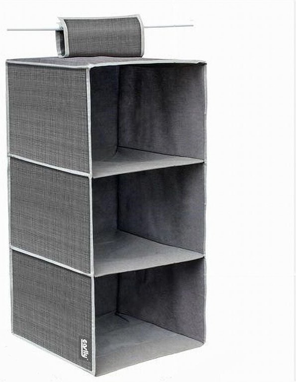 Trade Shop Traesio - Trade Shop - Stoff-Kleiderschrank-Organizer mit 3 platzsparenden Regalfächern 69701 -