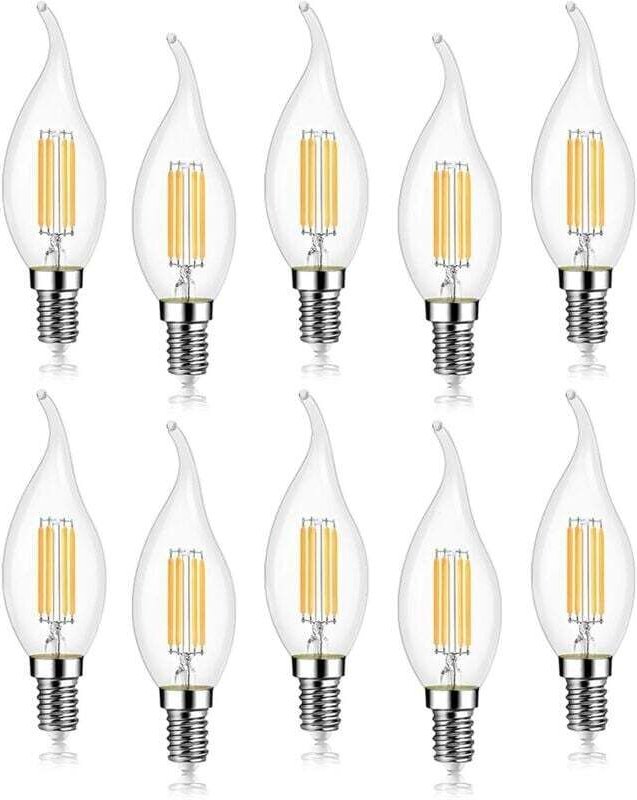 YMYNY10 Stück 4W LED Glühbirne E14 470LM Flamme Kerze Kaltweiß 6000K, Nicht dimmbar, 360° Abstrahlwinkel
