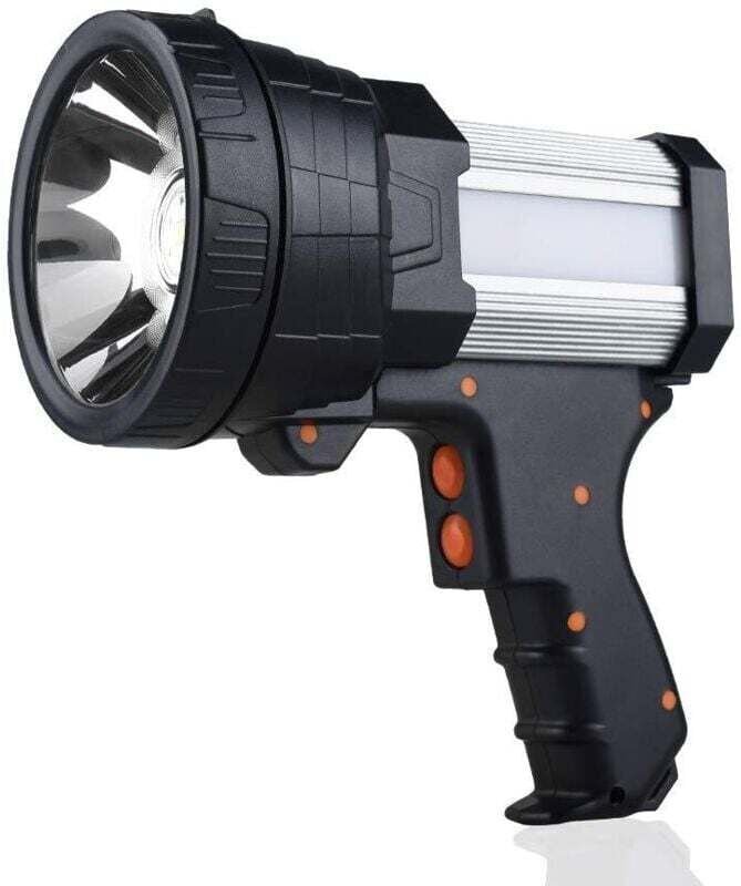 Wiederaufladbarer Scheinwerfer, superhell, 6000 Lumen, LED-Taschenlampe, 10.000 mAh, lange Akkulaufzeit, große Taschenla...
