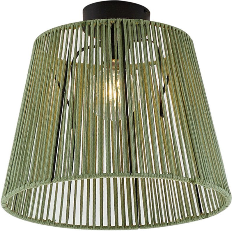 Japandi-Deckenleuchte für den Außenbereich mit grünem Seil IP54 - Jayla