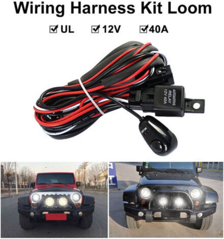 Für LED-Arbeitsfahrscheinwerfer mit Sicherungsrelais 12V 40A