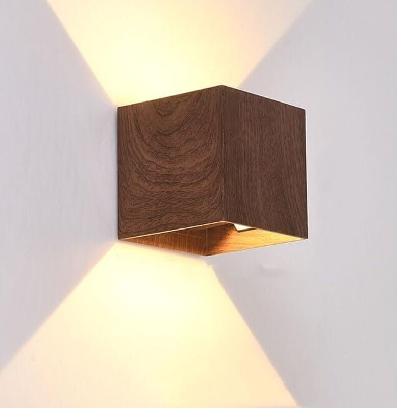8-W-LED-Wandleuchte aus Holz, nach oben und unten gerichtete Innenbeleuchtung, 3000 K, modernes Nachtlicht für Wohnzimme...