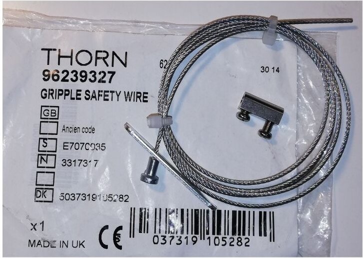 Thorn - 96239327 Aufhängungsset – Ø1 mm Stahlkabel und verstellbarer Befestigungsmechanismus