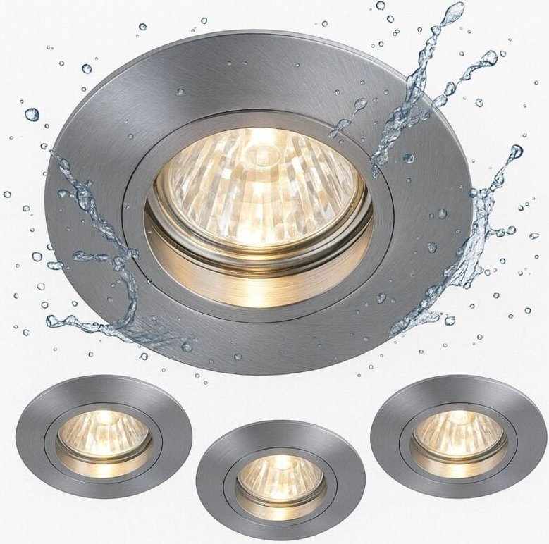 Paulmann - 3er Set Einbau Spot Strahler IP44 Alu Lampe 8cm rund 925.23