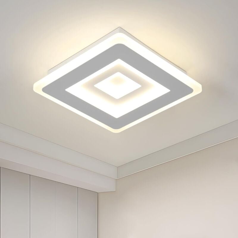 Comely - led Deckenleuchte Quadratisch Modern, Deckenlampe 28W 3150LM, Weißes Acryllicht für Wohnzimmer, Flur, Arbeitszi...