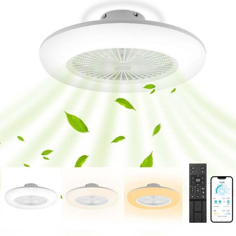 ALOVZE LED-Deckenventilator mit Beleuchtung und Fernbedienung – 80 W dimmbarer Ventilator