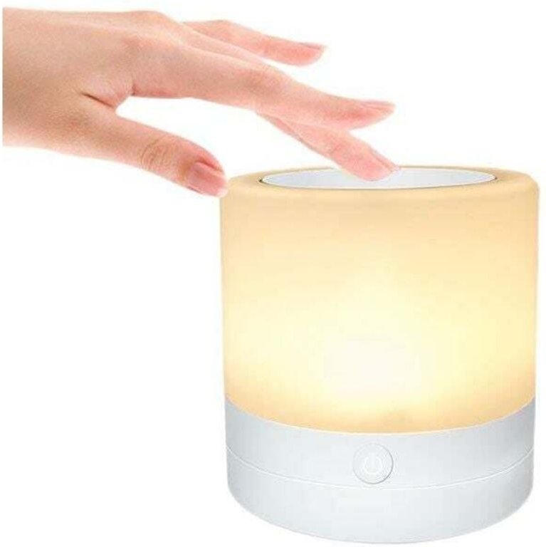 Touch-Nachttischlampe, LED-Nachtlicht-Tischlampe mit 7 einstellbaren und wechselnden Farben und 6 Lichtintensitäten, wie...