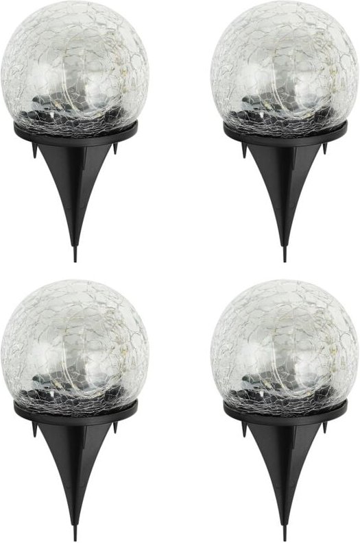 Haushalt - international Solarleuchte led Crackle Glas, mit Erdspieß, 4er-Set