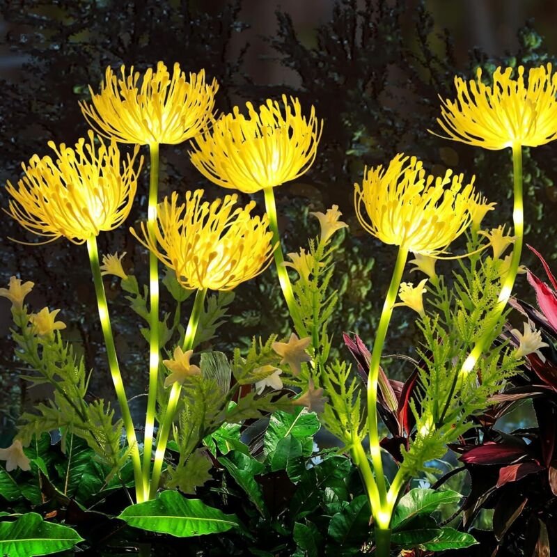 2er-Pack Solarleuchten für den Außenbereich, Garten-Blumenlichter, wasserdichte Solarleuchten mit 3 Blumen für Rasen, Te...