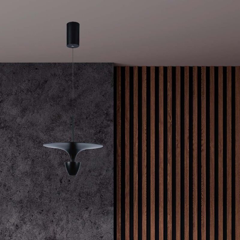 V-TAC 9W LED Kronleuchter mit Modernem Design 30320100cm Farbe Schwarz Warm Weiß