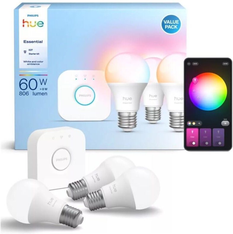 Thumbnail - Philips Hue Smarte LED-Lampe Weiß E27 8W 806 Lumen