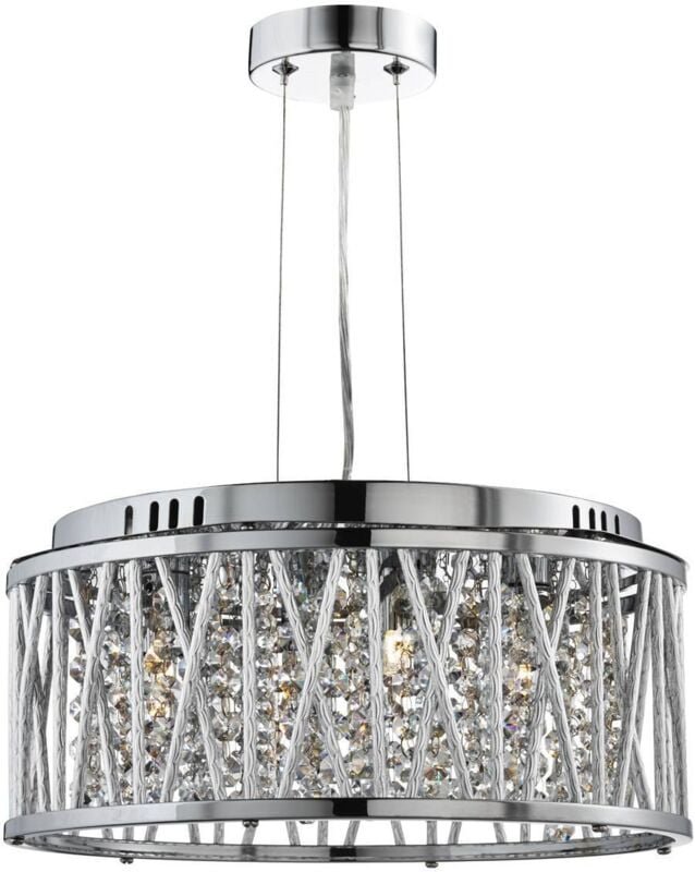 Searchlight - Elise - 4 Licht Decke Anhänger Chrom mit Kristallen, G9