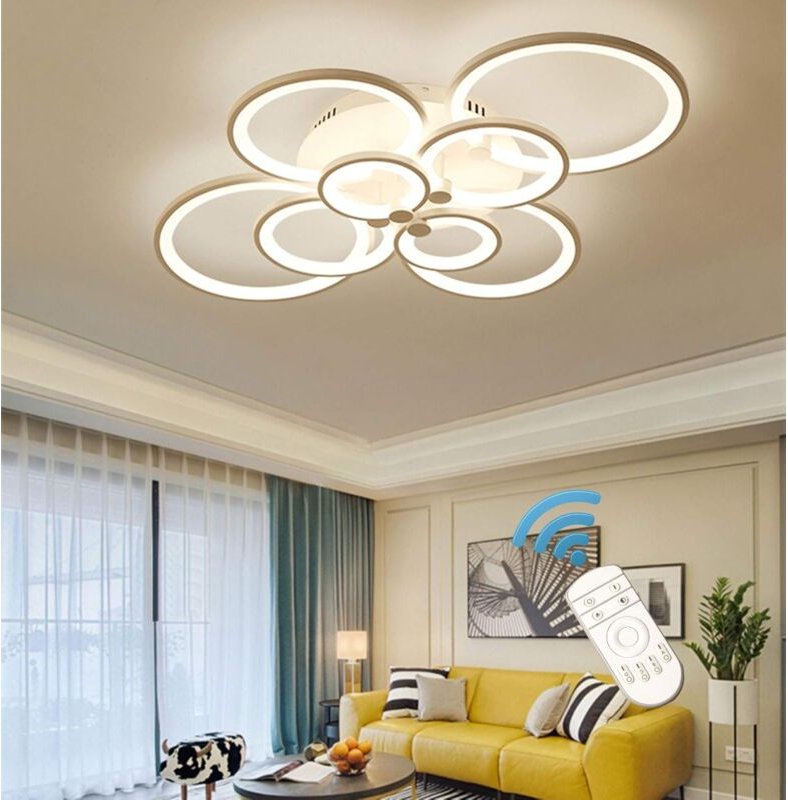 Thumbnail - Ganeed - Moderne LED-Deckenleuchte, dimmbar, 8 Köpfe, nah an der Deckenleuchte, Acryl-Kronleuchter für Schlafzimmer, Woh...