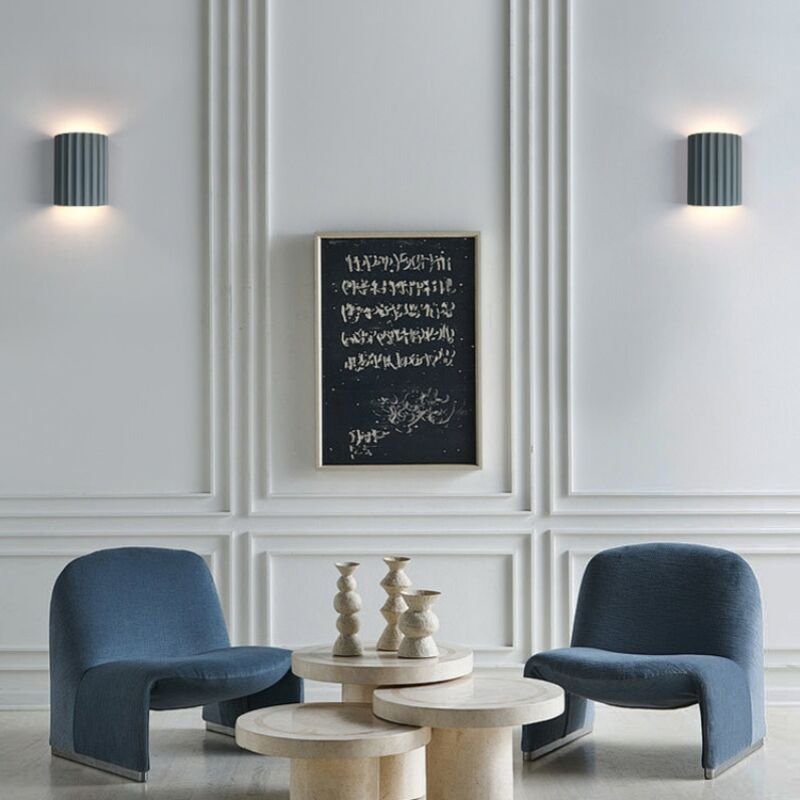 2er Set led Modern Wandleuchte Kreative Innen Wandlampe Up Down Deckenlampe Lampe Wand Grau