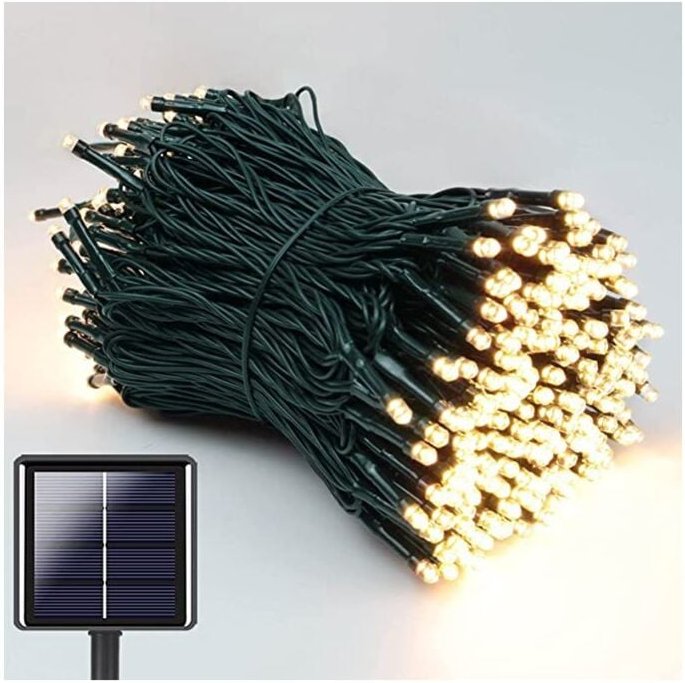 Solar-Lichterkette für draußen, 22 m, 200 LEDs, Solar-Lichterkette für draußen, wasserdicht, 8 Beleuchtungsmodi, dekorat...