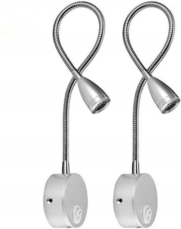 Ulisem 3 W flexibles Wandleselicht mit EU-Stecker und Schalter, Wandleuchter zum Lesen, für Bücher, Kopfteil, Schlafzimm...