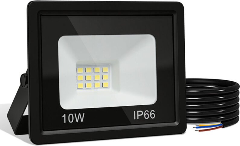 Wolketon LED-Fluter, LED-Strahler, IP66 Außenstrahler, 120° Abstrahlwinkel, 10W 10 Stück, Arbeitsleuchte Warmweiß 3000K