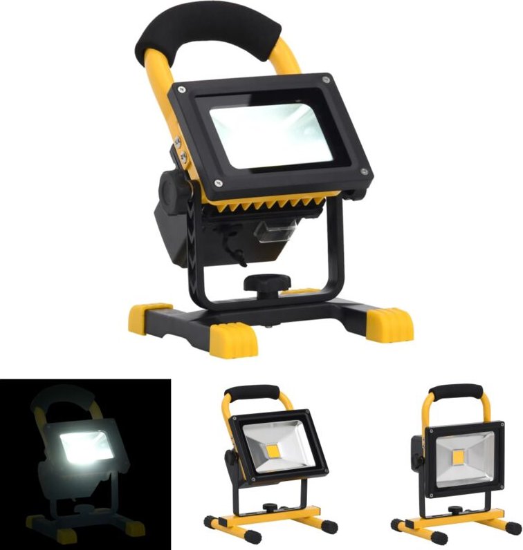 The Living Store LED-Strahler Wiederaufladbar mit Handgriff 30W Kaltweiß - Flutlichter & Spotleuchten