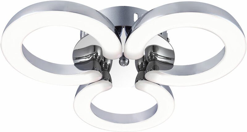 Led Deckenleuchte Chrom Deckenlampe Modern Design Wohnzimmerlampe Decke, Ring Design, 1x led 27 Watt 1220 Lumen warmweiß...