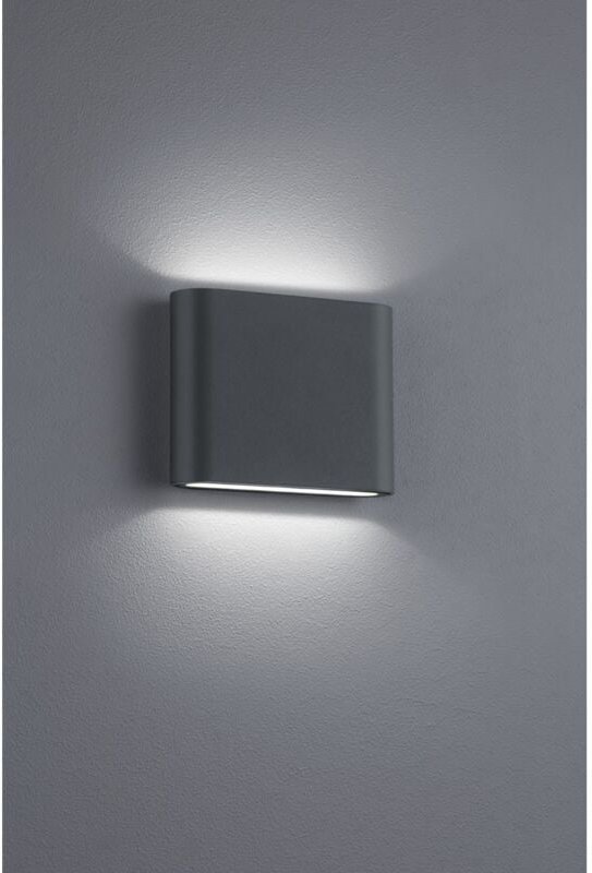 Iperbriko - Rechteckige Wandleuchte Thames ii Led Double Emission IP54 Anthrazit L11 cm Trio Lighting