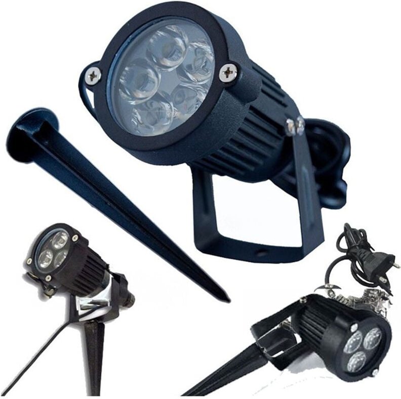 Trade Shop Traesio - Trade Shop - led Gartenstrahler 3 4 5 Watt Erdspieß Kaltlicht ip 65 -