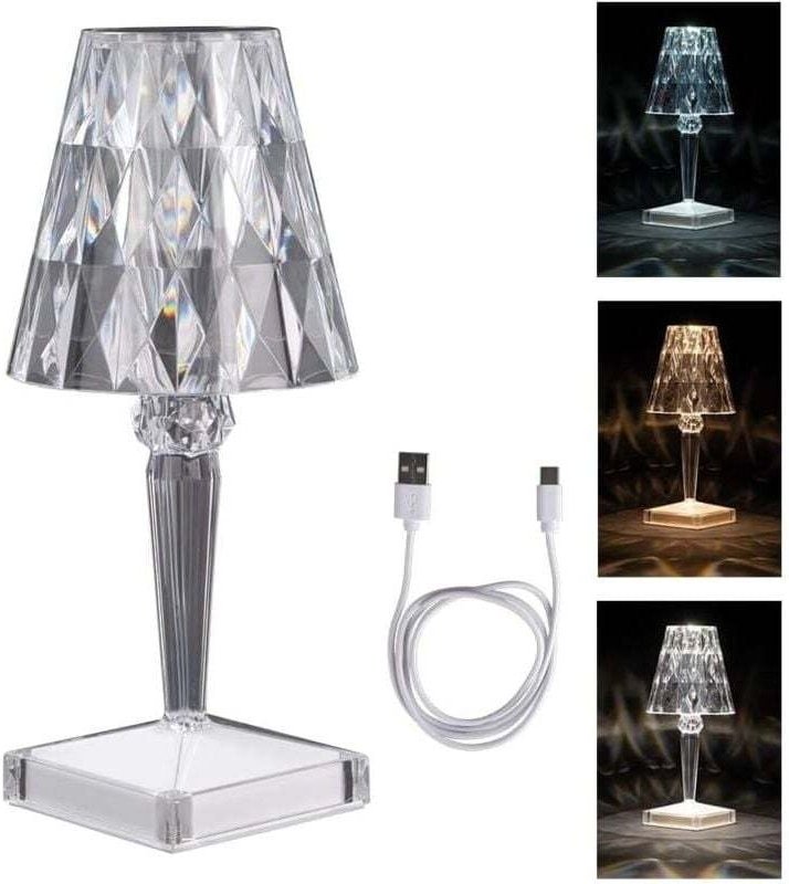 Ulisem Ideen mit Herz LED Tischleuchte Kristalleffekt Diamant Moderne Nachttischlampe Dekoration 25,5cm hoch Dimmbar und...