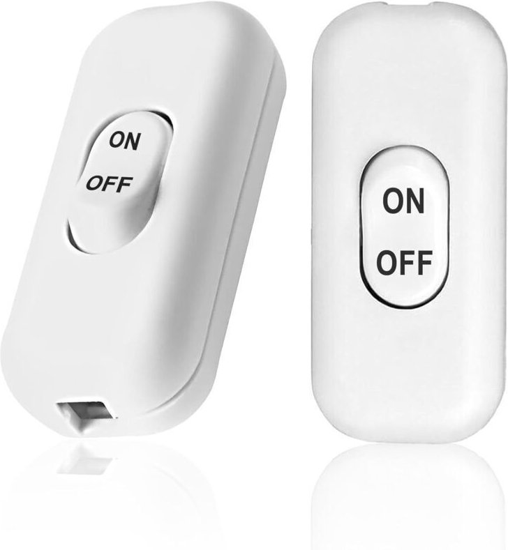 2er-Pack Doppelpolige Schalter 6A 250V - Mini-Wippschalter für Nachttischlampe, Schreibtisch und Kleingeräte (Schwarz, W...