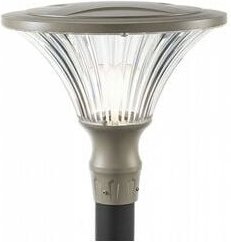 Thumbnail - Moderne Aluminium-Guss Außenlampe, transparenter Diffusor, 60mm Durchmesser, max. 160mm Höhe, IP65 Taube