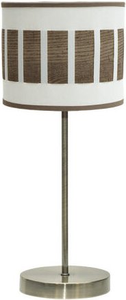 Ivanna Tisch ivanna 1xe14 Leder/weiß-dunkles Holz 43x17x17 cm