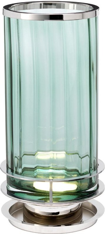 Thumbnail - Arno Tischlampe Metallarbeiten Poliertes Nickel, grünes Glas