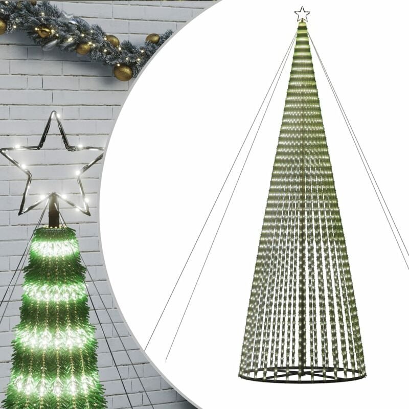 Thumbnail - LED Weihnachtsbaum 1544 LEDs Kaltweiß 500 cm vidaXL