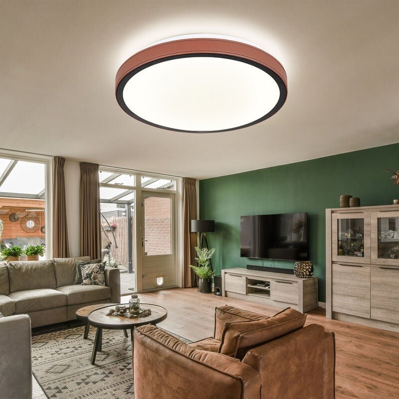 Globo - Deckenleuchte cct Deckenlampe Rundleuchte Wohnzimmerlampe braun led Deckenlampe, Aluminium, Metall, Acryl, 1x le...