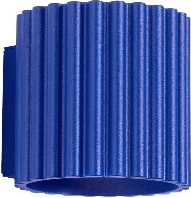 Moderne ultramarinblaue Wandleuchte, geriffeltes Rohr, 10 cm, oben und unten, 1xG9 10W AURA Sollux Lighting