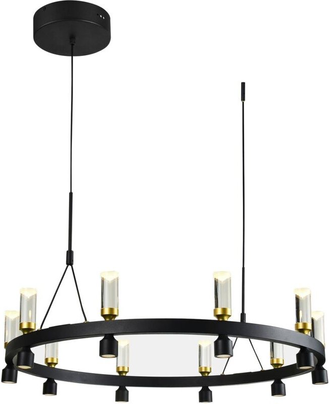 Almelo - Moderner LED-Anhänger Schwarz, Gold, Warmweiß 3000K 2920lm - Italux