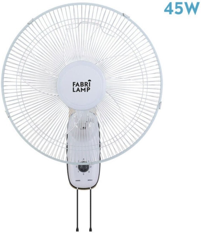 Cudo Weißer Wandventilator 45 w, oszillierend, 5 Flügel